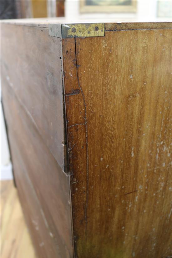 A 19th century mahogany military chest, W.100cm